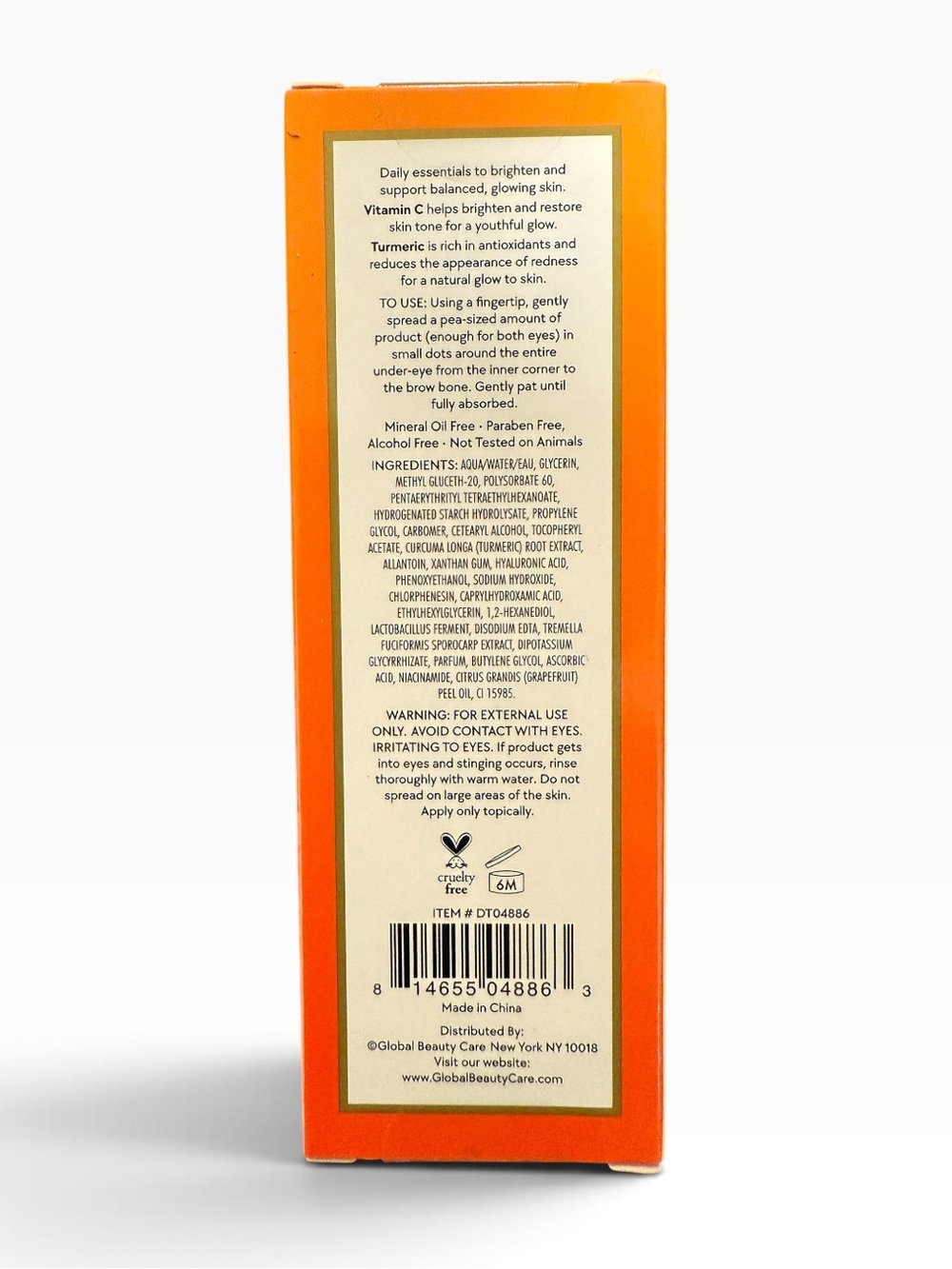 Global Beauty Care Vitamin C Glow Brightening Eye Cream with Turmeric - 15ml NIB - Picture 2 of 2